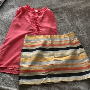 Multi color mini skirt